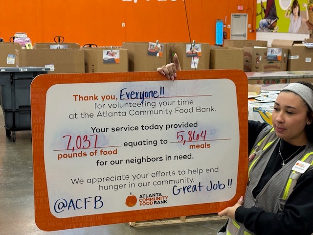 Atlanta Community Food Bank meals counter